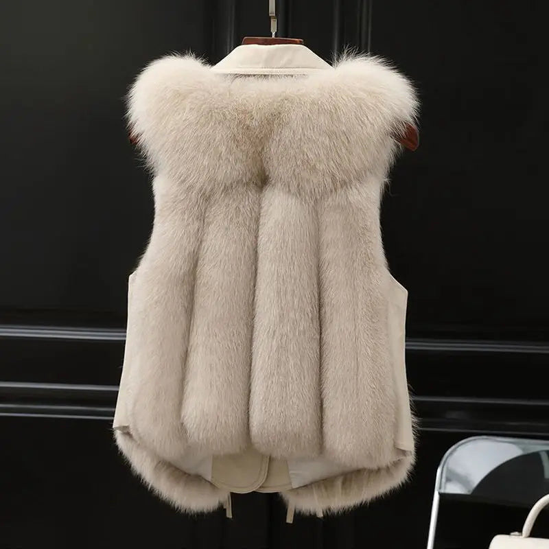Dilara Women's Vest in Faux Fur – Elegant Design with Adjustable Cut & Soft Lining