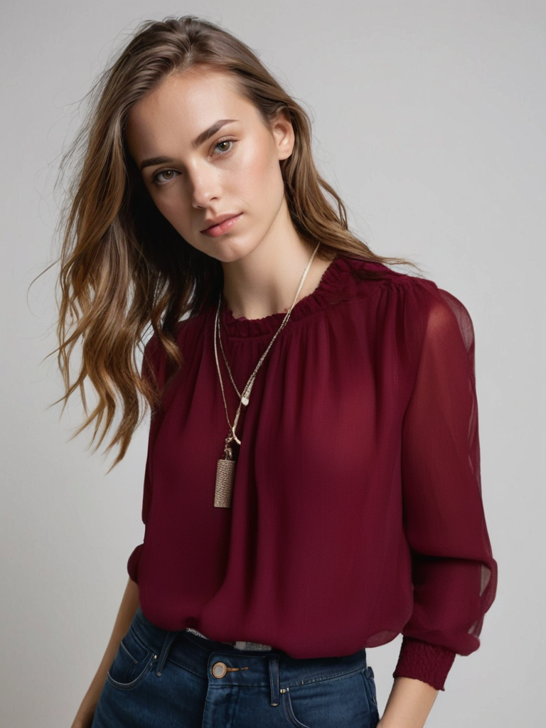 Erin blouse for women - Elegant long-sleeve top in classic colors and a comfortable fit