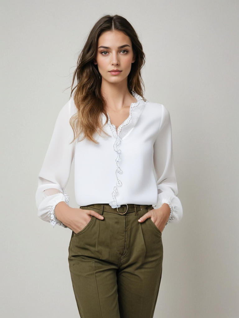 Erin blouse for women - Elegant long-sleeve top in classic colors and a comfortable fit