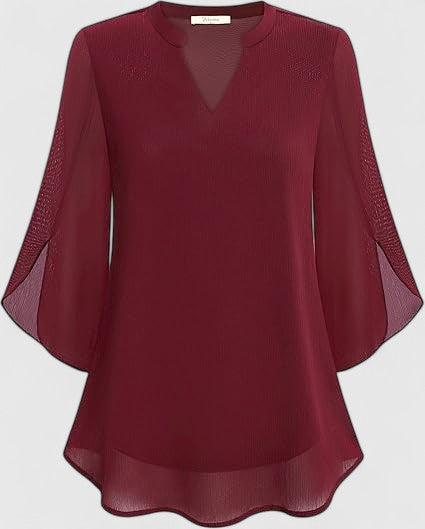 Denim V-Neck Women's Top – Flattering Silhouette & All-Day Comfort