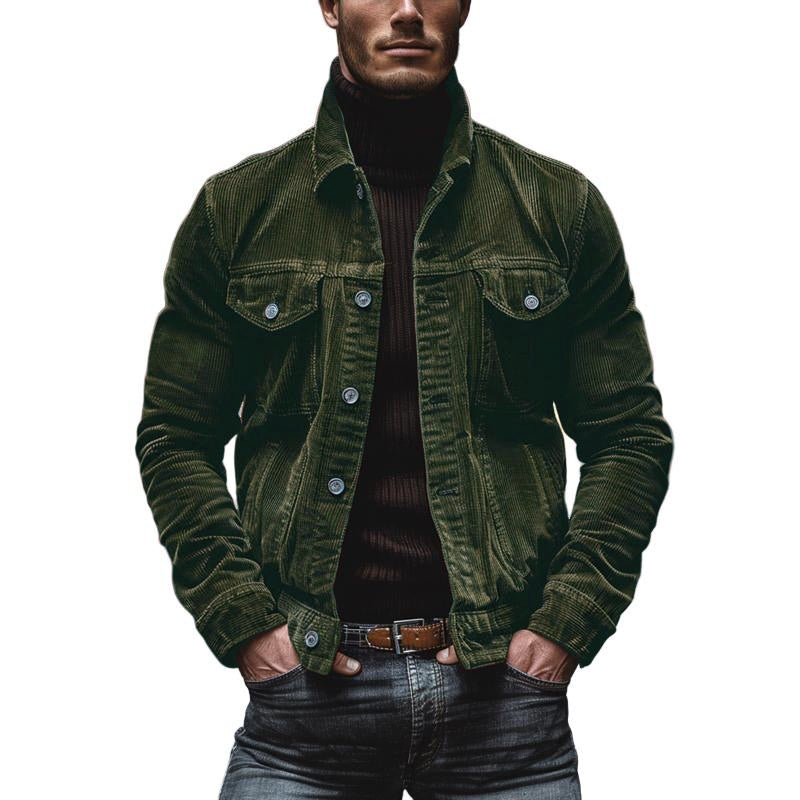 Bryn Corduroy Men's Jacket – Vintage Workwear Style with Functional Pockets