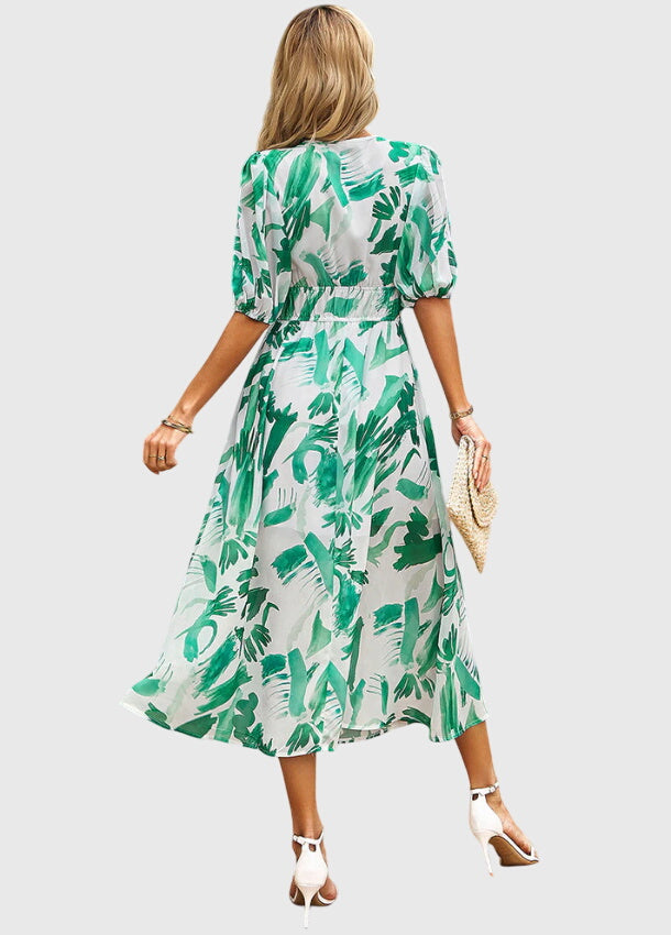 Floral Midi Dress – Breathable Fabric & Flattering Silhouette