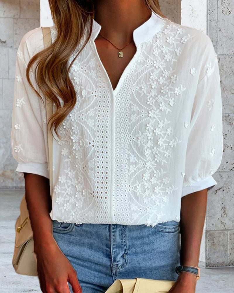 Emelia Blouse Femme – Elegant Top with Puff Sleeves & Comfortable Fit
