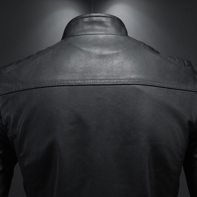 Lance Men's Leather Jacket – Elegant, Comfortable with Regular Fit & Zipper Closure