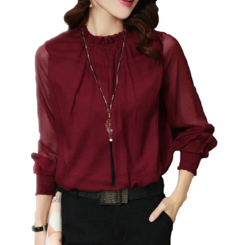 Erin blouse for women - Elegant long-sleeve top in classic colors and a comfortable fit