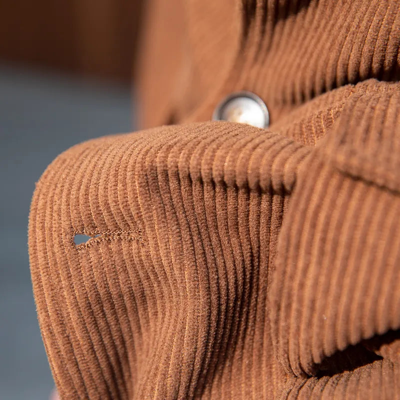 Men’s Tailored Blazer – Herringbone with Gold-Tone Buttons