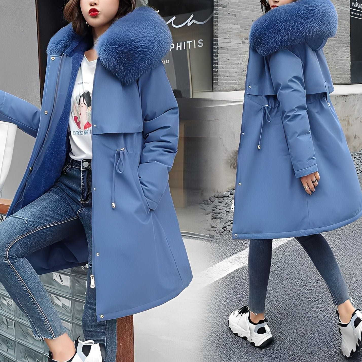 Evette Women's Coat – Warm Puffer Jacket with Hood & Comfortable Padding for Winter