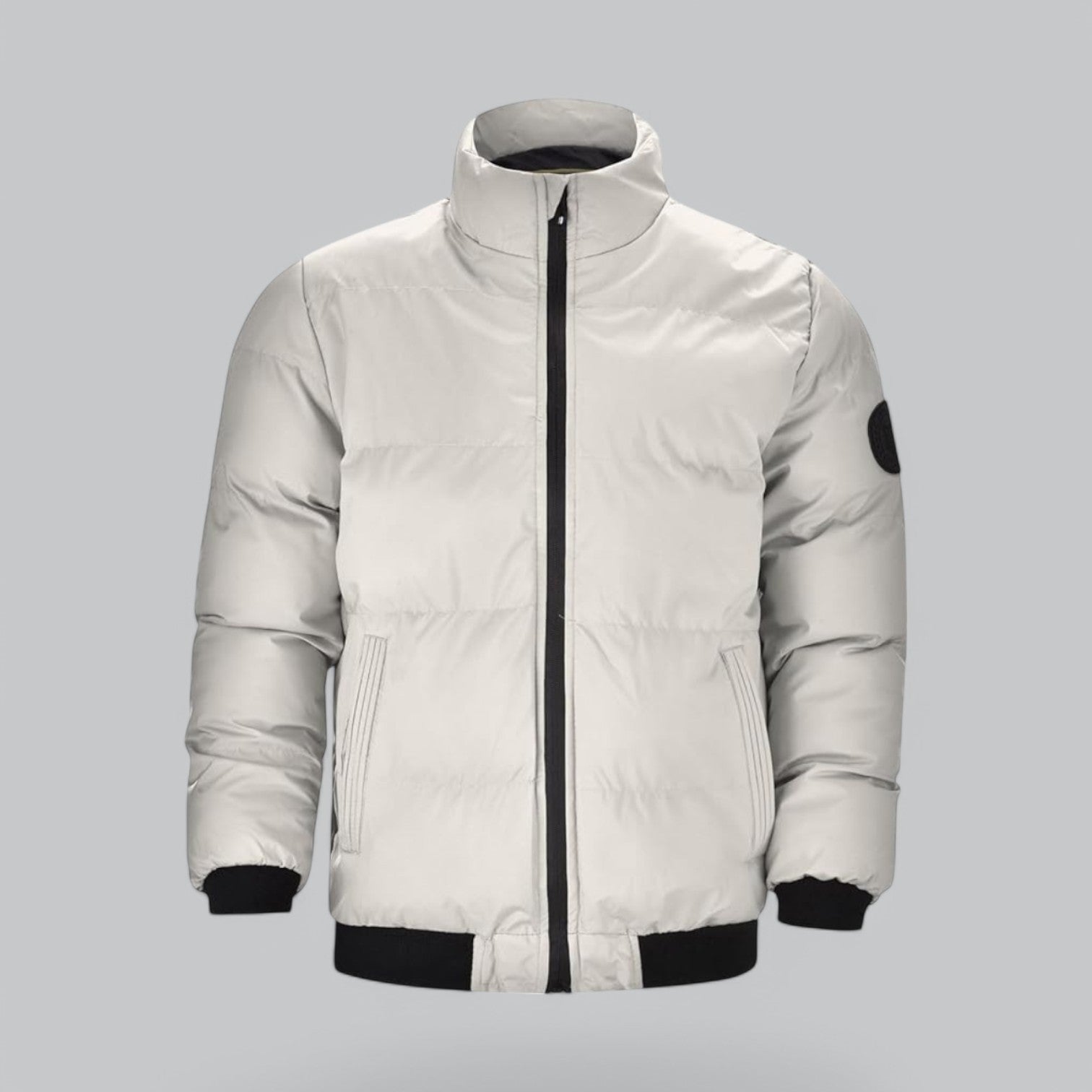 Zairyx Minimalist Men's Puffer Jacket – Lightweight Down Jacket with Stand-Up Collar and Zip