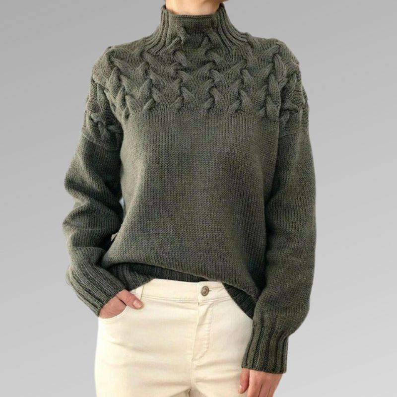 Reagan Turtleneck Roll Women – Elegant Winter Sweater in Soft and Comfortable Blended Cotton