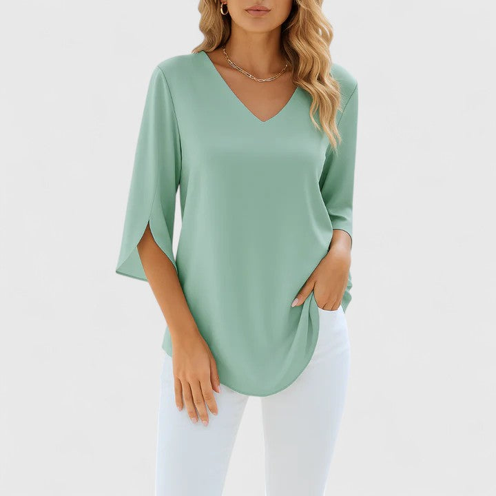 V-Neck Summer Women's Top – Flattering Silhouette