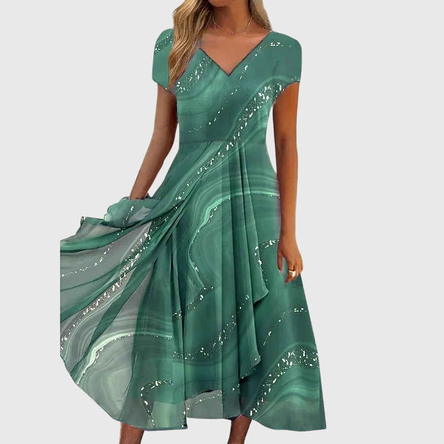 V-Neck Midi Dress – Flattering Silhouette & All-Day Comfort