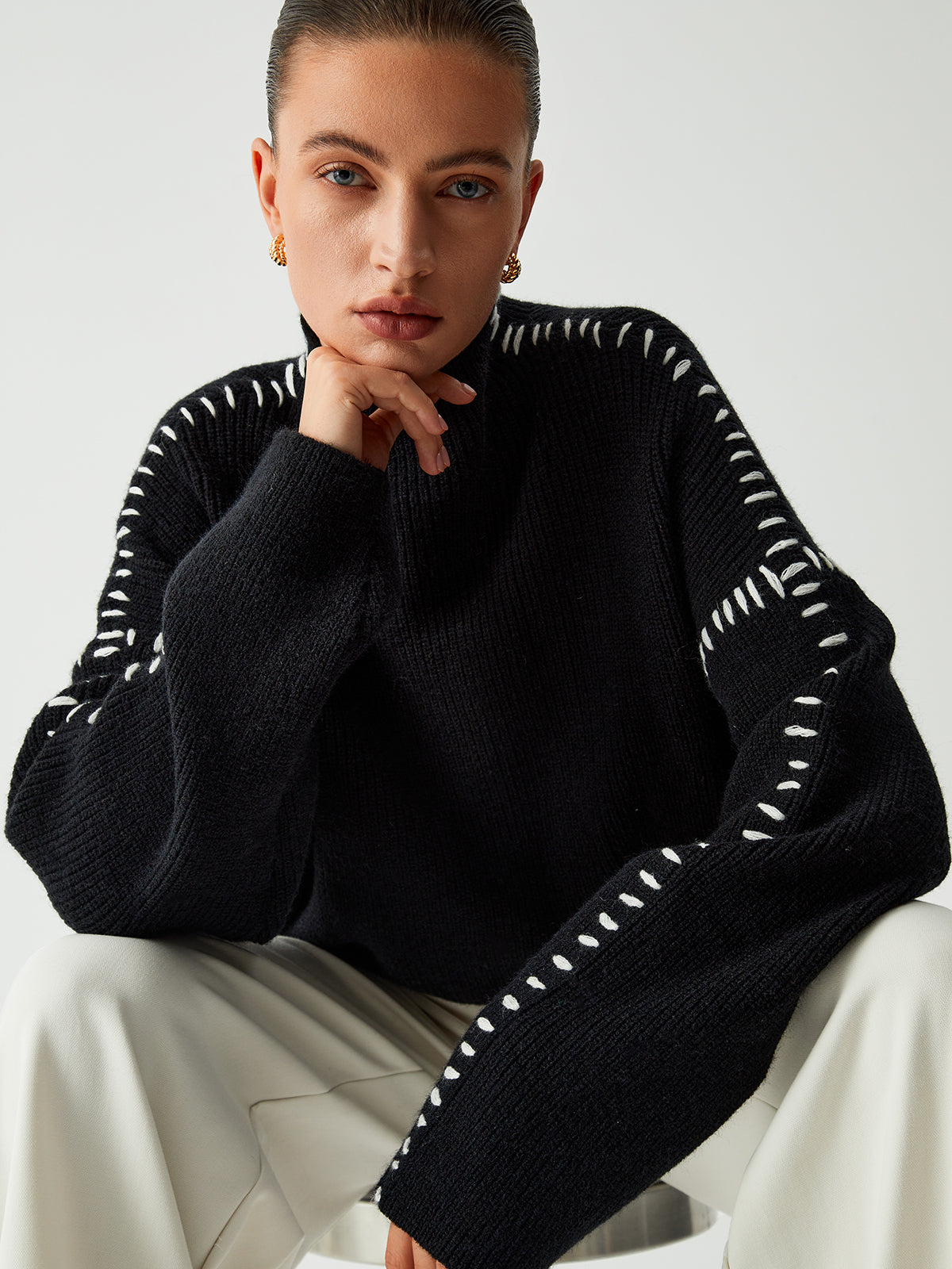 Kayla Pull Woman – Oversize Sweater with High Neck in Soft Chic & Comfortable Knit