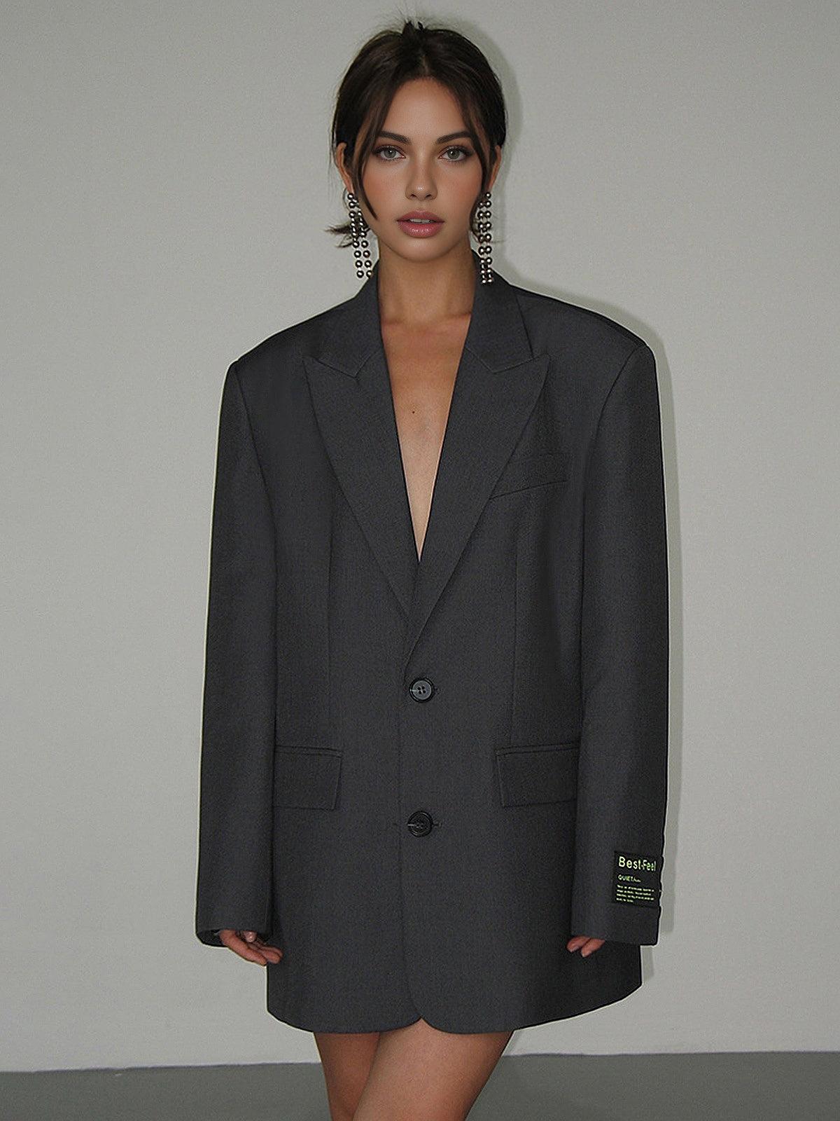 Lorène Women's Blazer – Oversize Blazer with Classic Lapels & Timeless Elegant Cut