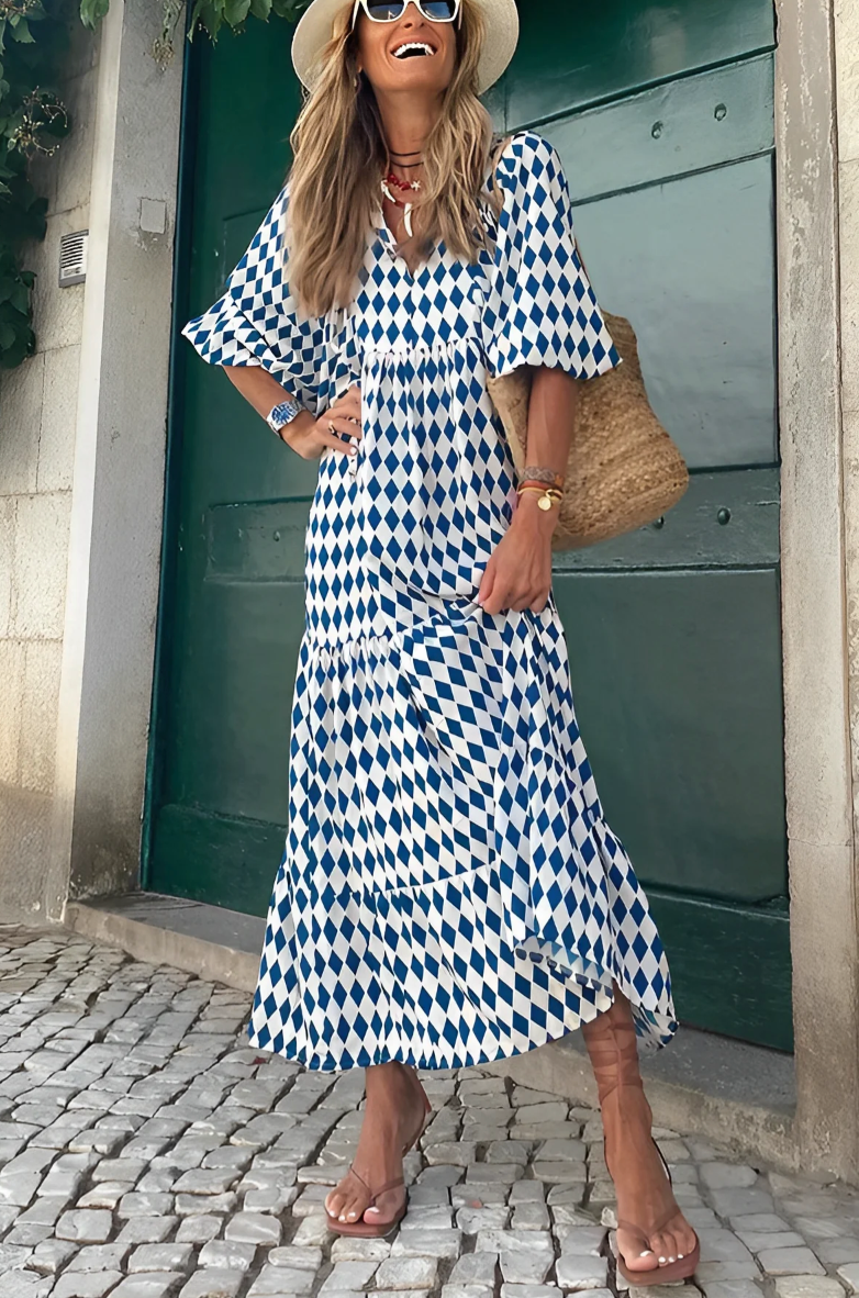 Bohemian V-Neck Dress for Women | Nora