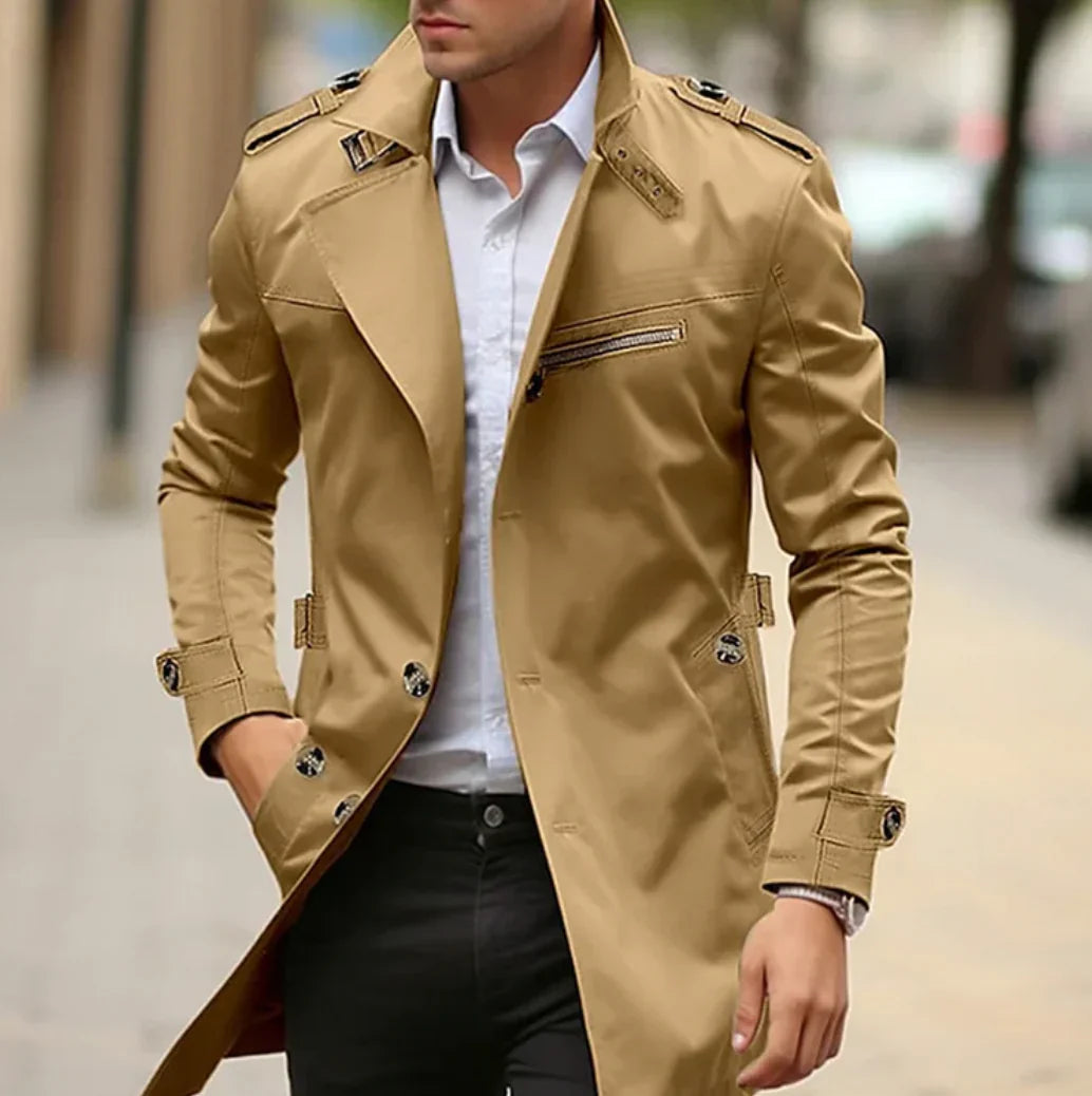 Nelio Men's Autumn Elegant Coat – Chic & Comfortable Italian Trench