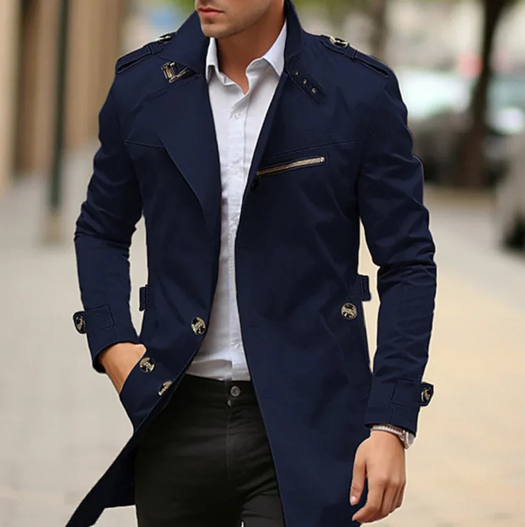 Nelio Men's Autumn Elegant Coat – Chic & Comfortable Italian Trench