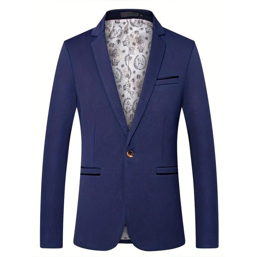 Jack Blazer Homme – Fitted One-Button Blazer in Breathable Acetate with Classic Lapels