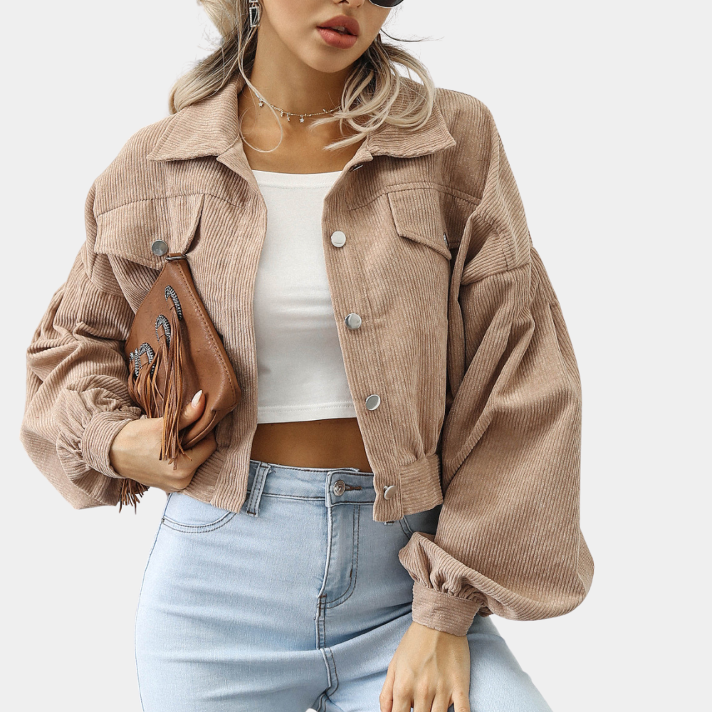 Bethany Women's Jacket – Short in Cotton Velvet, Retro & Casual Look