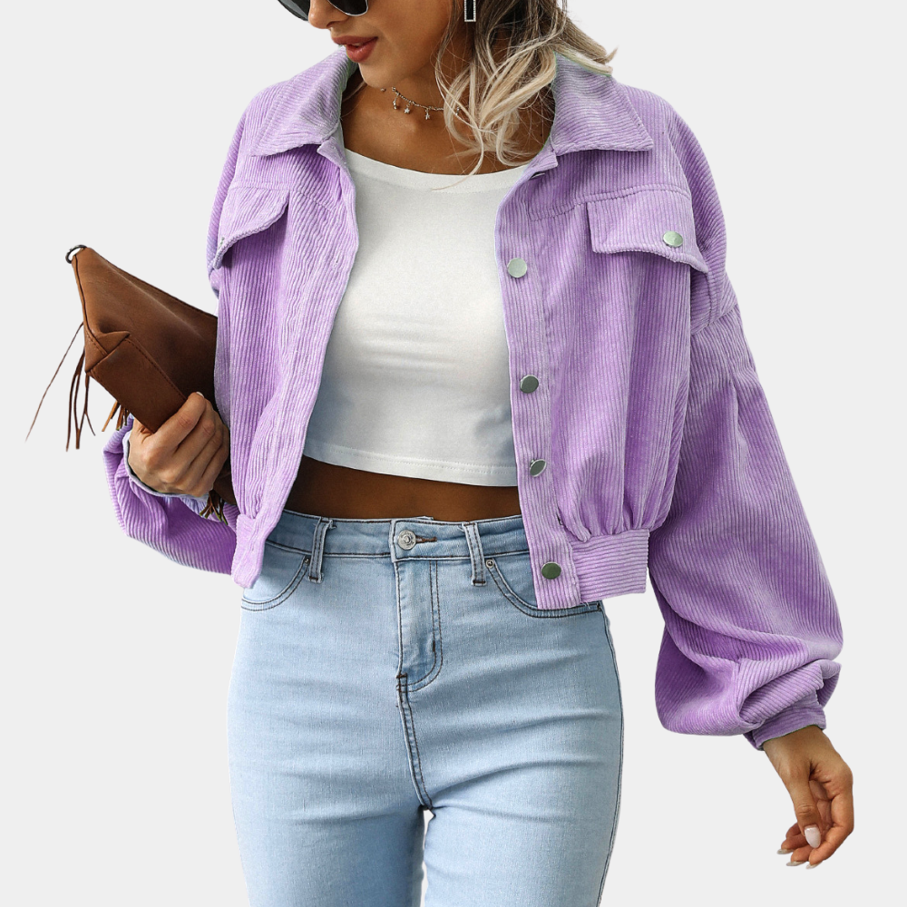 Bethany Women's Jacket – Short in Cotton Velvet, Retro & Casual Look