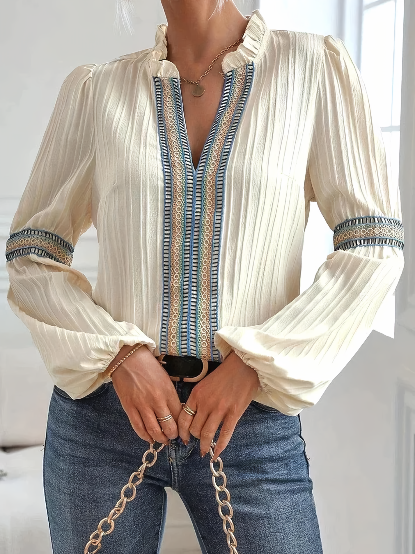 Caroline Blouse Boho Woman – Elegant and Light Blouse with Bohemian Style and Modern Details