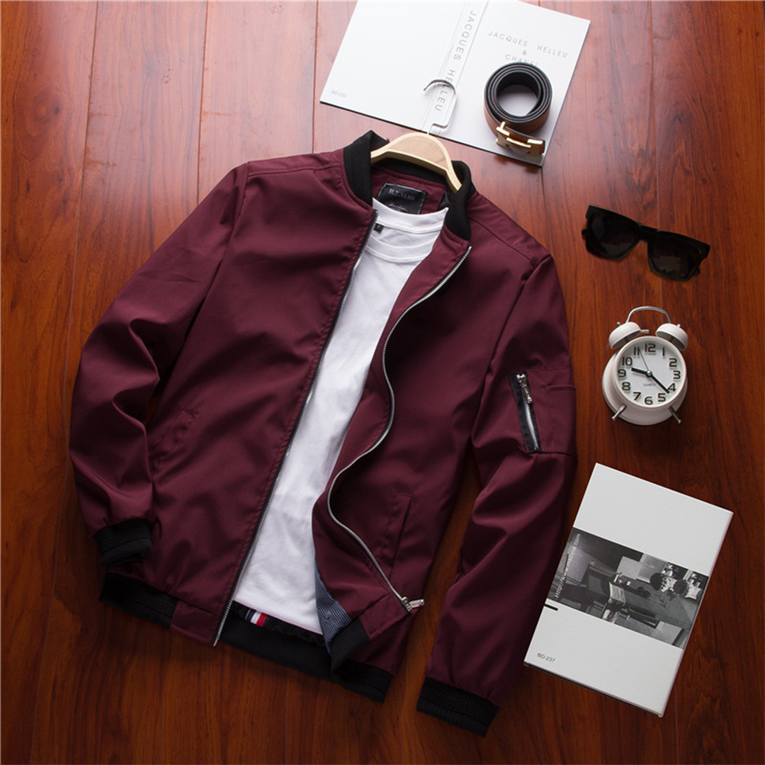 Tyler Men's Zip-Up Jacket – Straight cut with sleeve pocket and ribbed cuffs