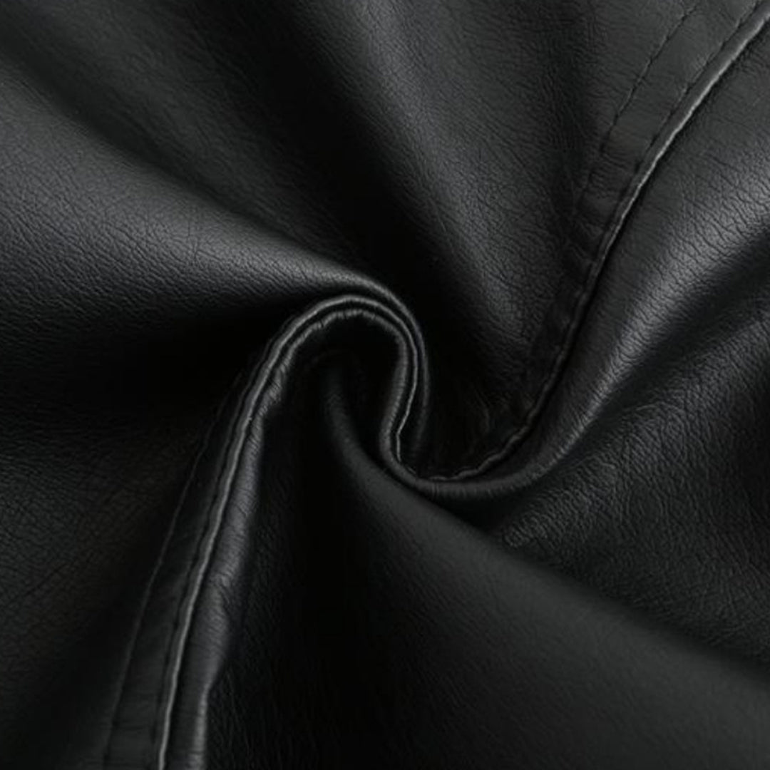 Janiyah Women's Leather Jacket – Chic Stand Collar, Zippers & Elegant Modern Style