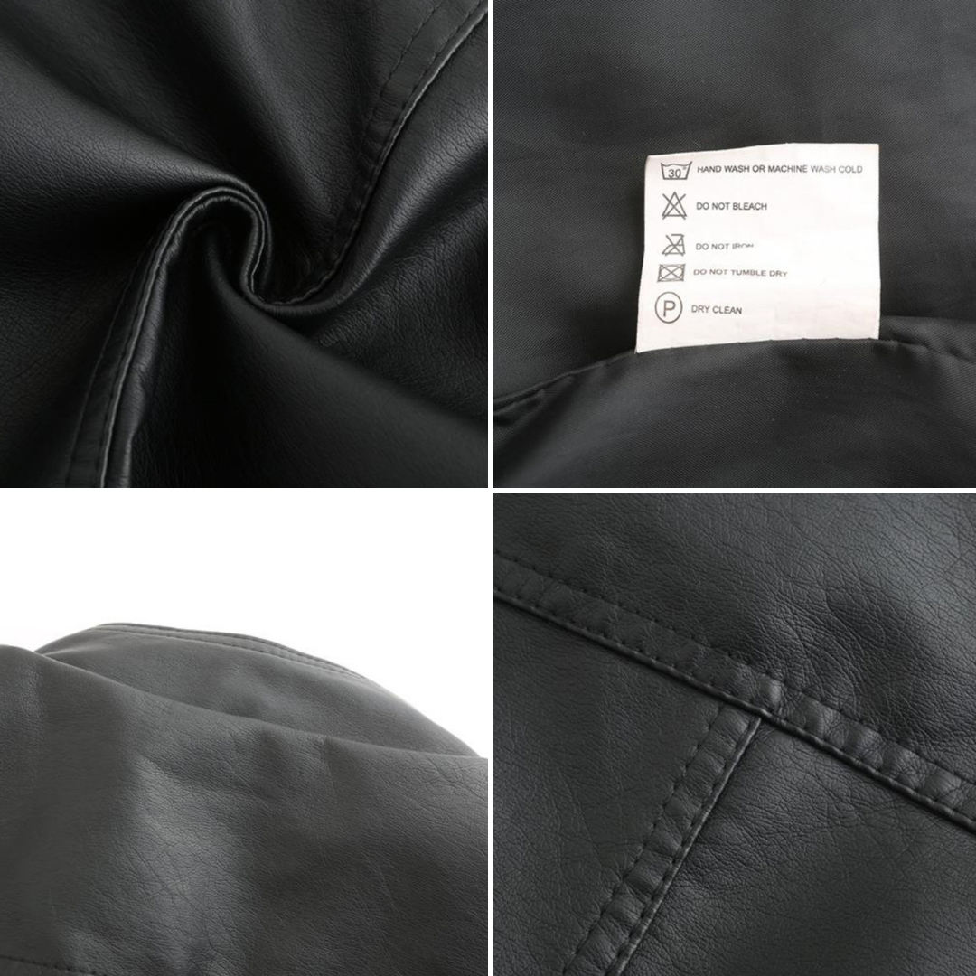 Janiyah Women's Leather Jacket – Chic Stand Collar, Zippers & Elegant Modern Style