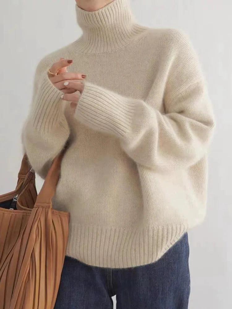 Seraphina Pull Woman – Ribbed & Comfortable Turtleneck Sweater, Chic Style for Winter