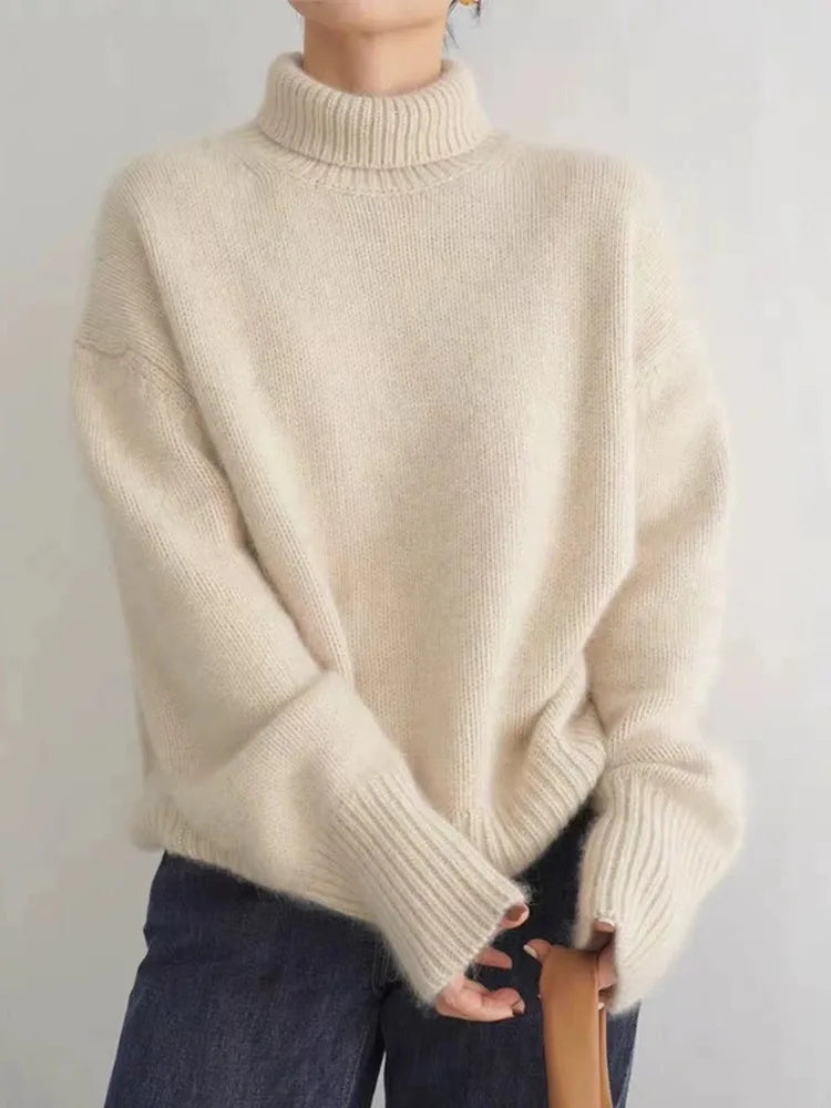 Seraphina Pull Woman – Ribbed & Comfortable Turtleneck Sweater, Chic Style for Winter