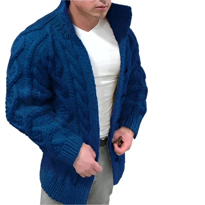 Trevor Men's Vest – Cable Knit Cardigan with Oversized Fit & Timeless Style