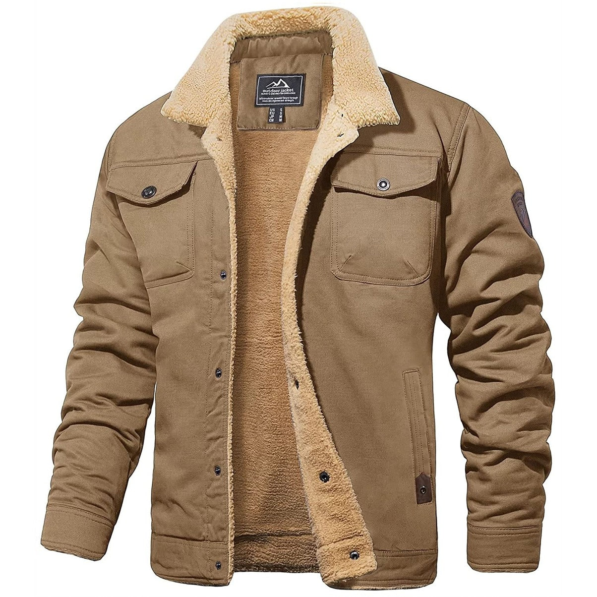 Henri Men's Winter Jacket – Warm Blouson with Sherpa Lining & Faux Fur Collar