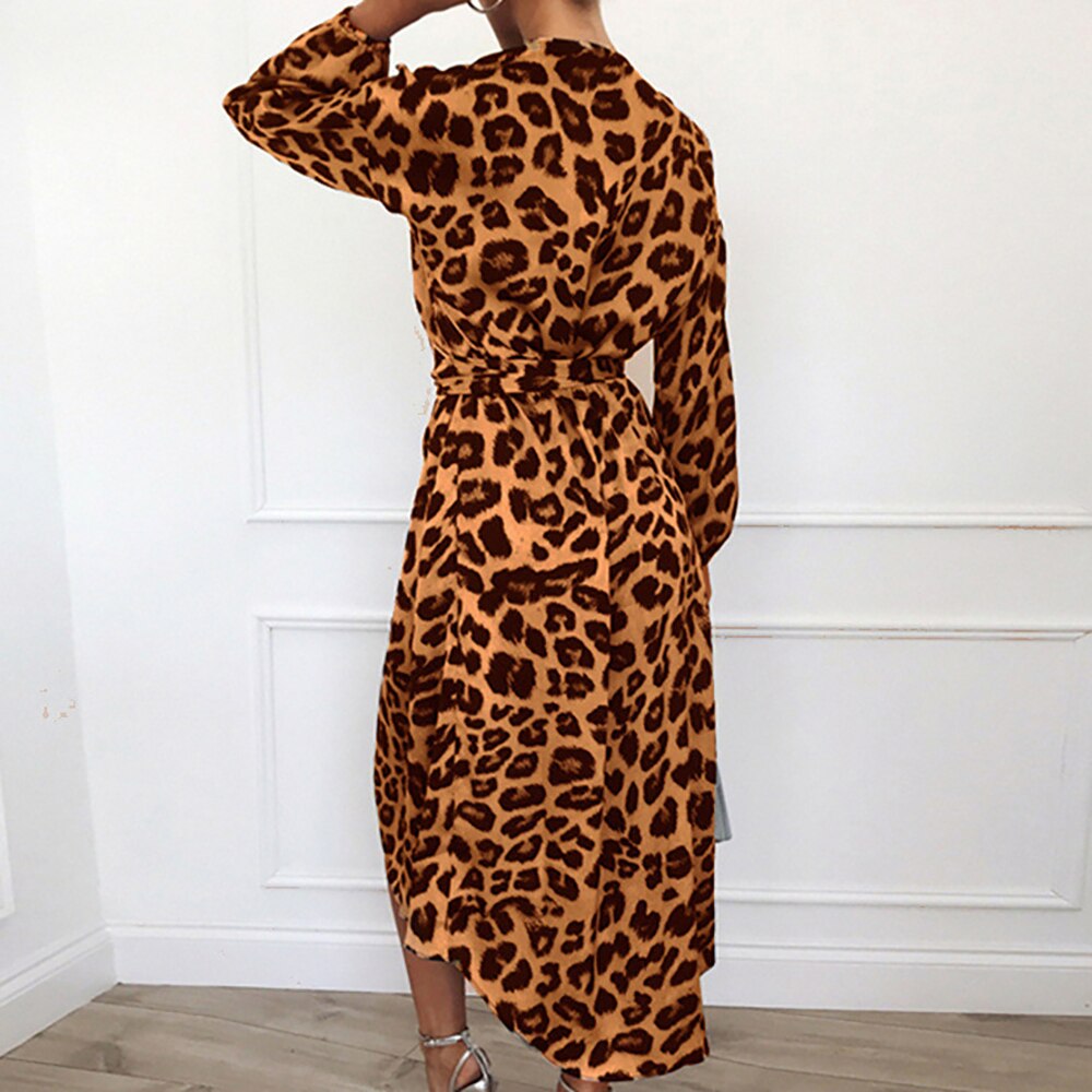 Women's Leopard Print Pin-Up Dress - Vintage Style & Versatile