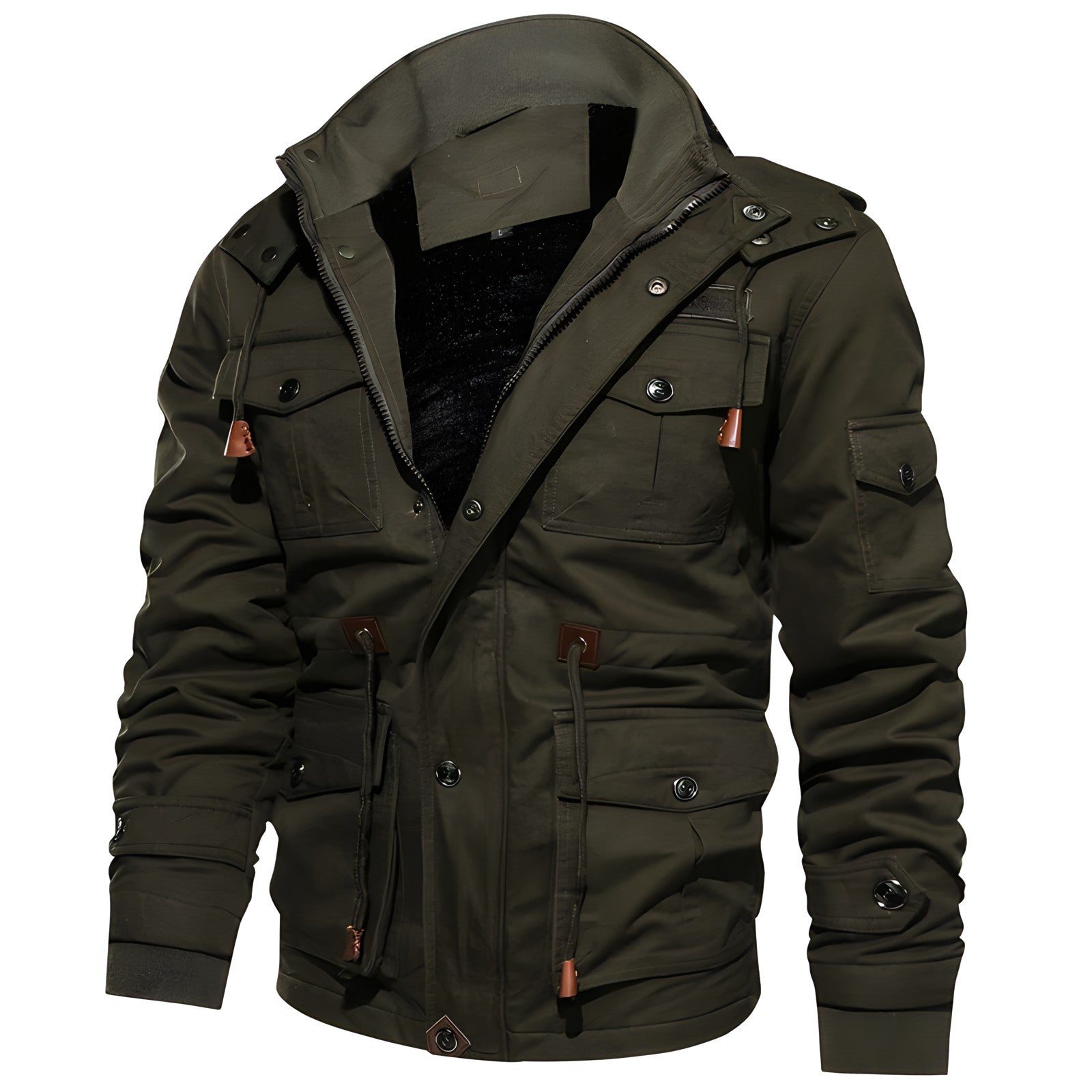 George Veste Outdoor Homme – Military Style with Lined Hood & Multiple Pockets
