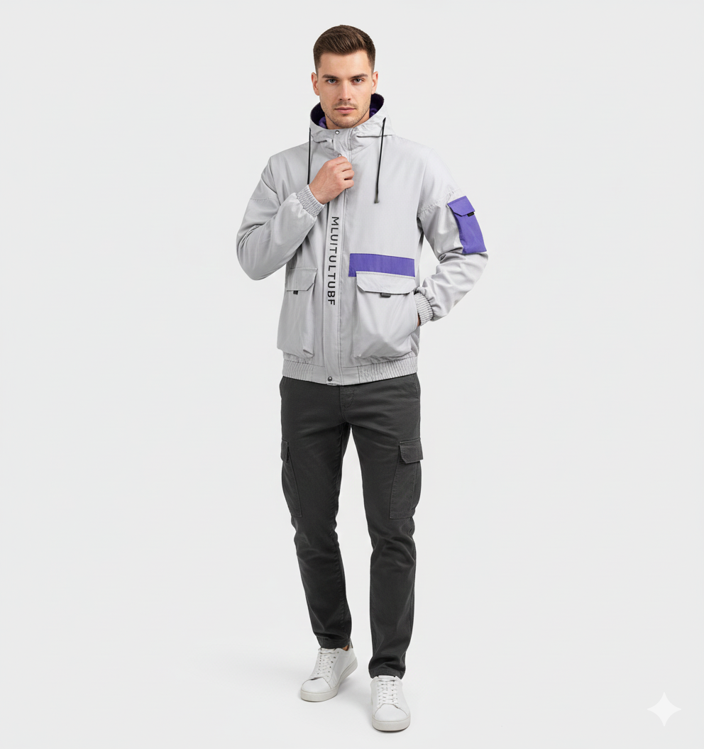 Heidee Men's Lightweight Water-Repellent Jacket – Regular Fit with Hood for Autumn & Winter