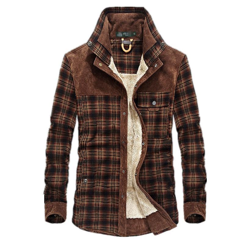 Arthuro Men's Winter Coat – Elegant Plaid Jacket with Notched Collar & Classic Buttoning