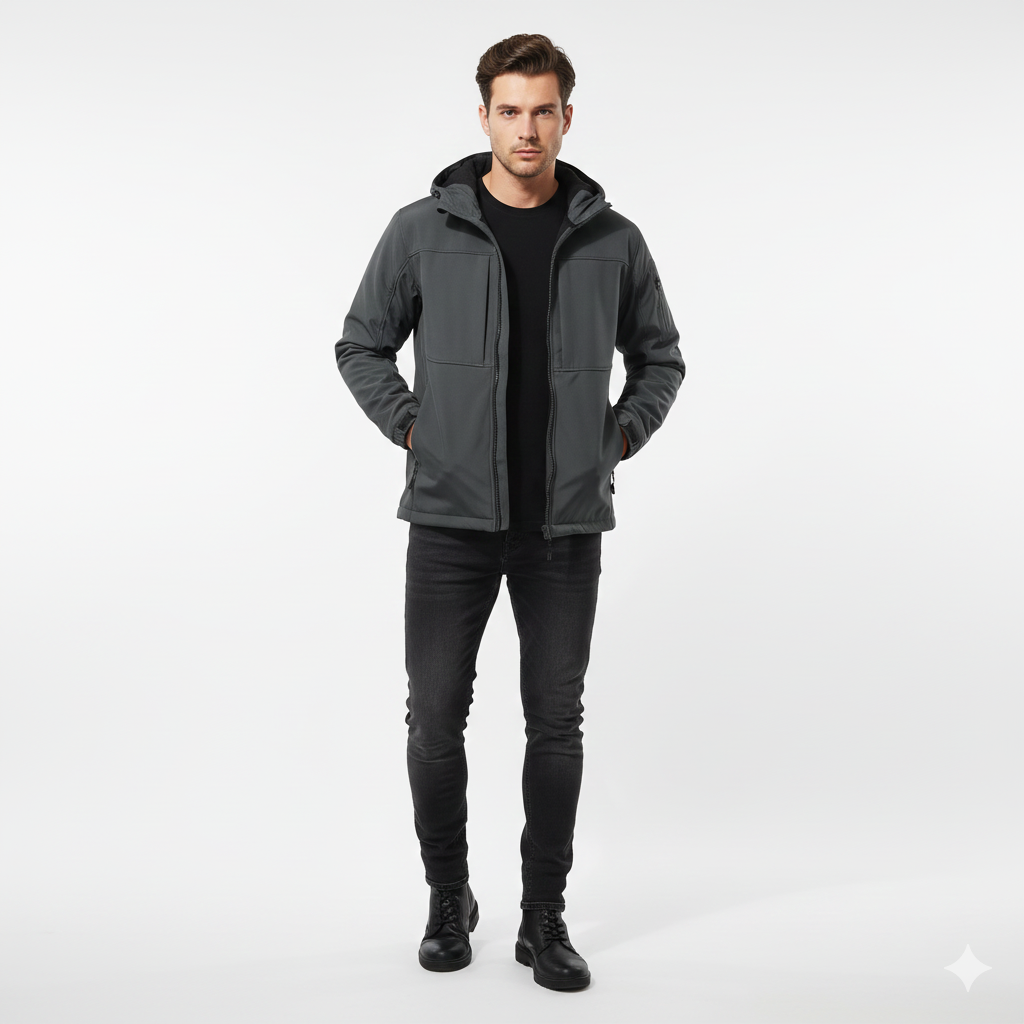 Hudson Men's Hooded Down Jacket – Insulated Winter Puffer Jacket with Zipper Closure