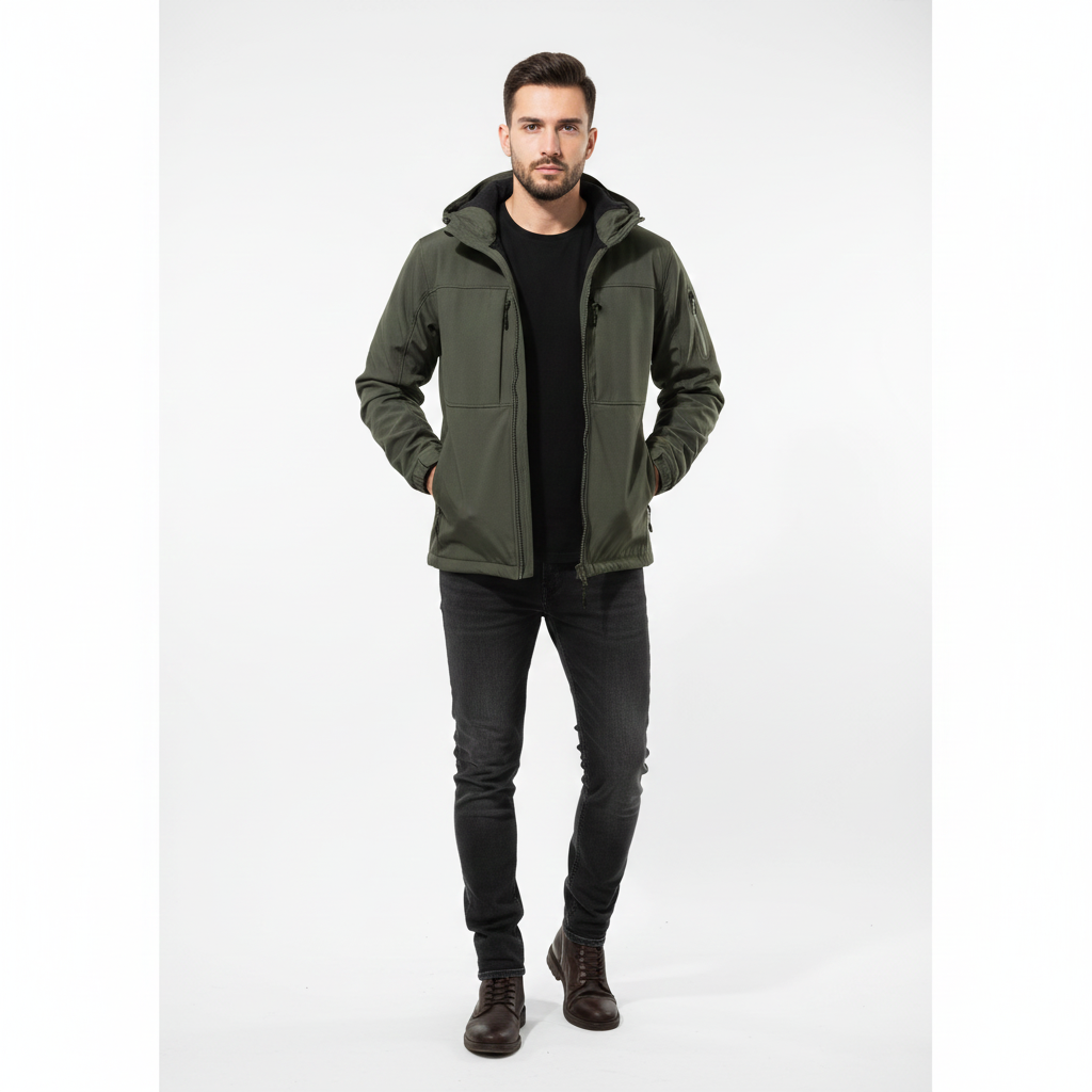 Hudson Men's Hooded Down Jacket – Insulated Winter Puffer Jacket with Zipper Closure