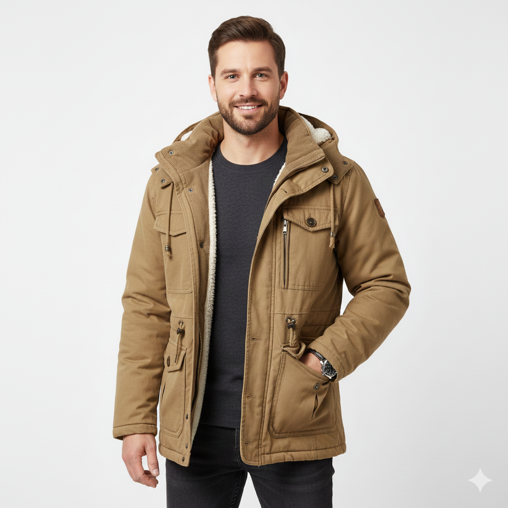 Ivan Winter Parka for Men – Military Style Hooded Jacket with Large Pockets