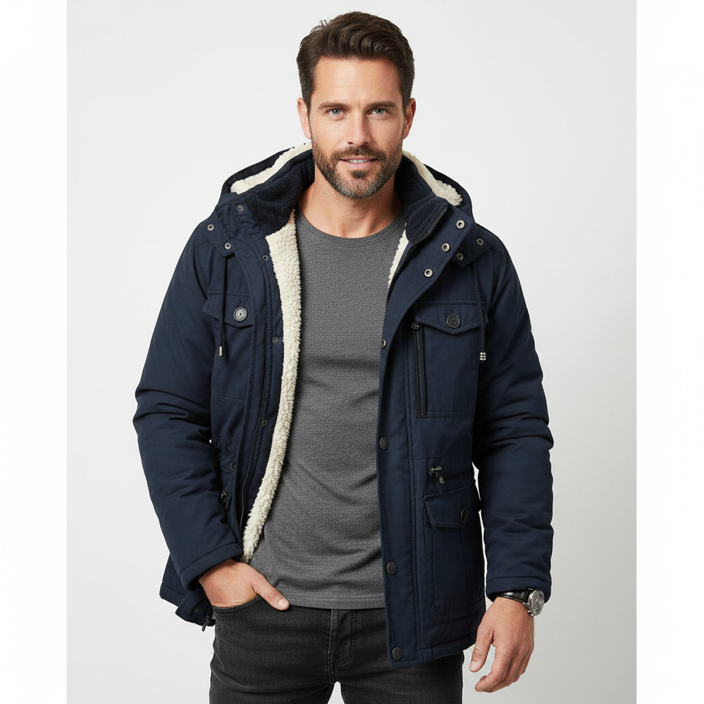 Ivan Winter Parka for Men – Military Style Hooded Jacket with Large Pockets