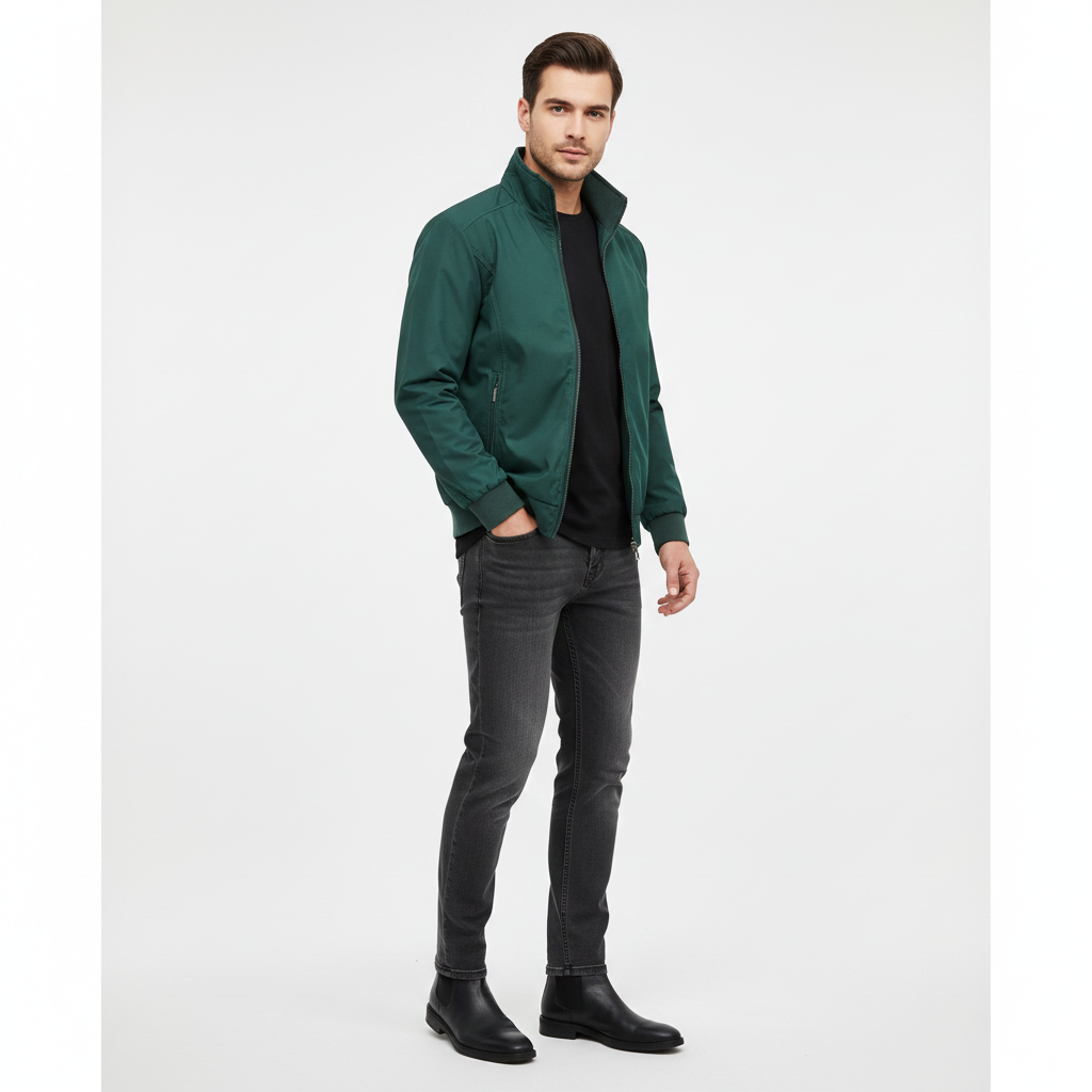 Victorio Men's Retro Winter Jacket – Knitted Texture & Weather Protection