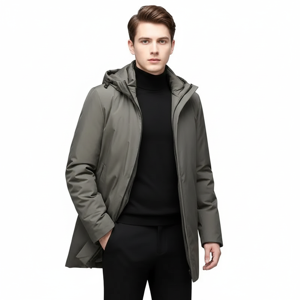 Jamiel Men's Waterproof Winter Jacket – Regular Fit Coat with Windproof Hood