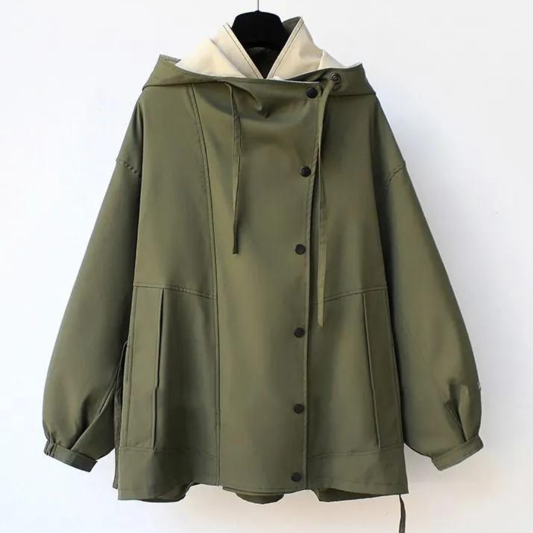 Mikyla Manteau Trench Woman – Chic Bicolor Modern & Warm for Autumn Winter Elegant