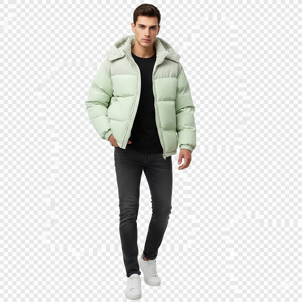 Johan Men's Winter Jacket with Hood – Quilted Regular Fit Windbreaker Autumn & Winter