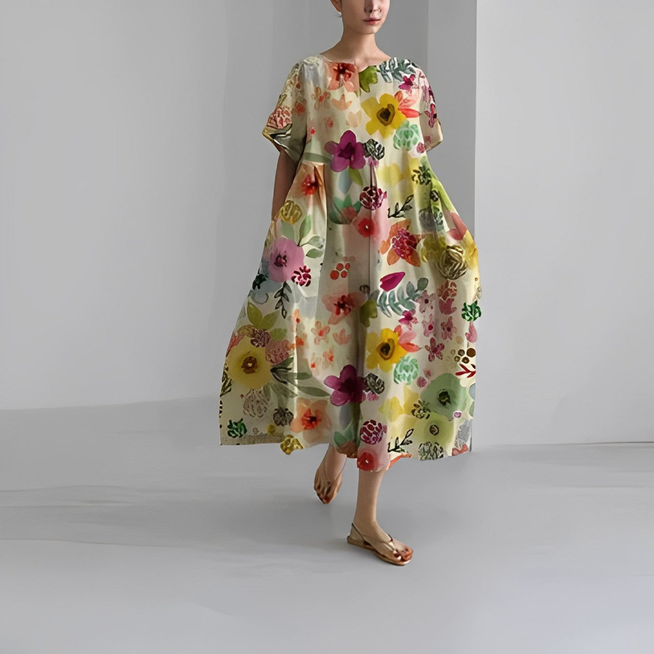 Chic and Stylish Loose Fit Printed Dress for Women