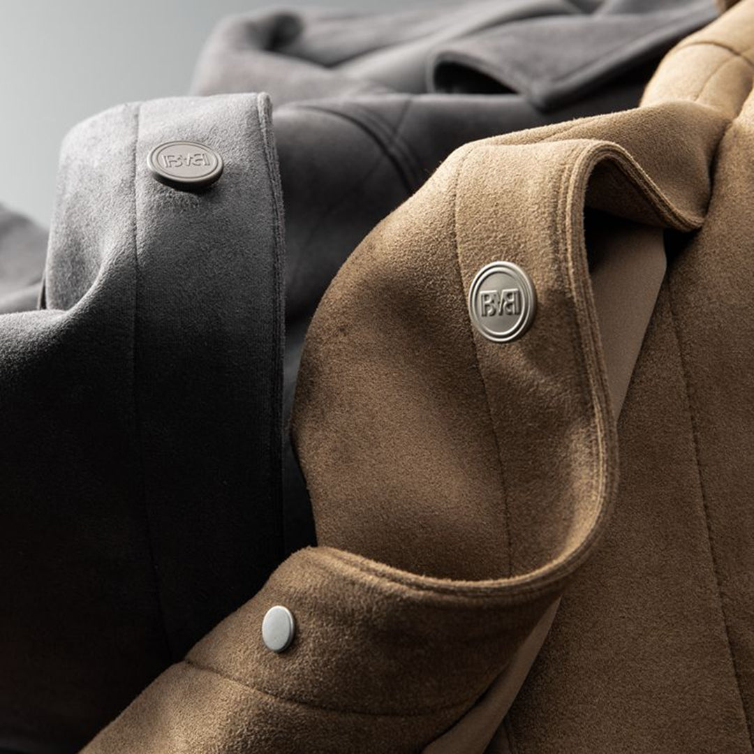 Alaric Men's Suede Jacket – Elegant Buttons, Refined Collar & Classic Casual Style