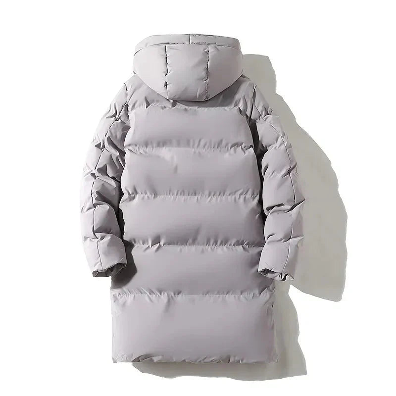 Lukas Manteau Long Homme – Quilted Winter Down Jacket with Hood & Modern Style