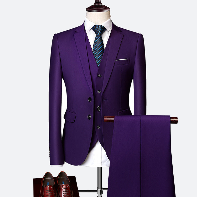Men’s 3-Piece Slim Fit Suit – Blazer, Waistcoat and Trousers Formal Set