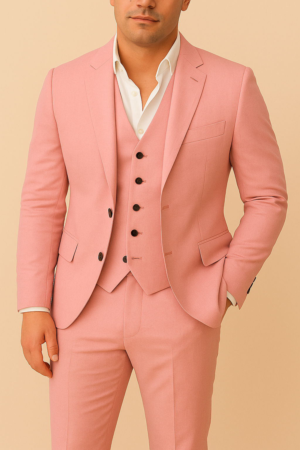 Men’s 3-Piece Suit Set – Tailored Blazer, Waistcoat and Trousers for Refined All-Season Dressing