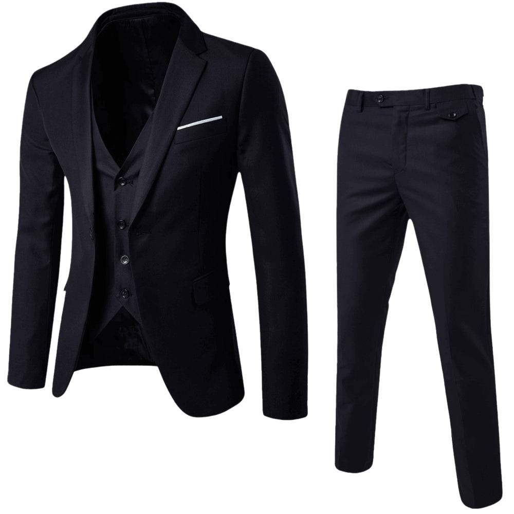 Men’s 3-Piece Tailored Suit – Classic Blazer, Waistcoat and Trousers for Formal Events