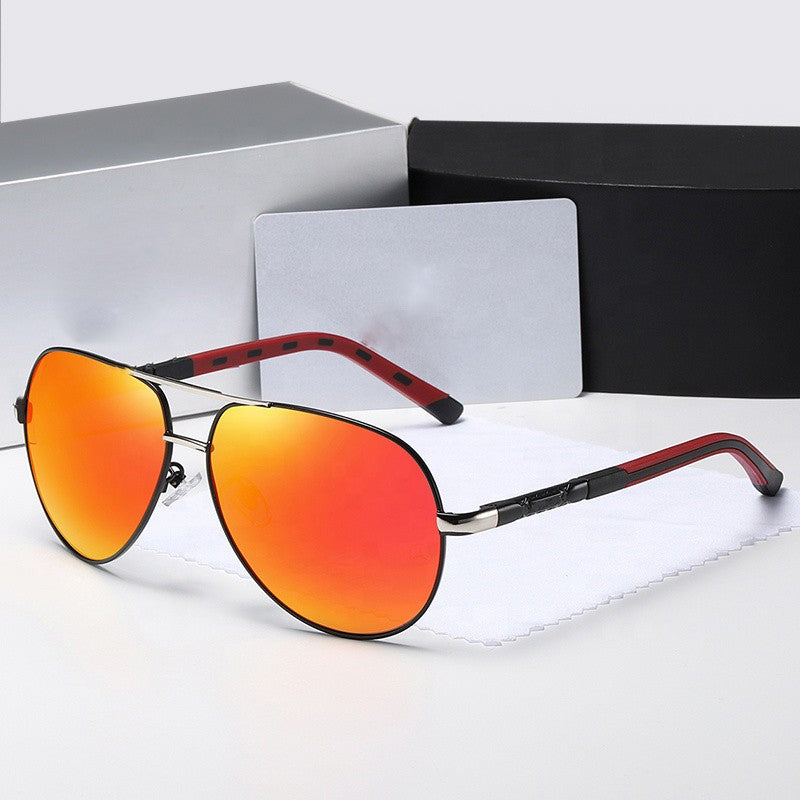 Men’s Aviator Sunglasses – Black-Gold Frame with Polarised Lenses